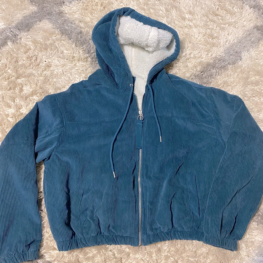 Blue corduroy cropped jacket